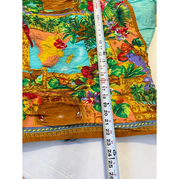 VTG New Women's FOXRUN Teal Multi-color Tropical Print Jacket Size L - Picture 8 of 11